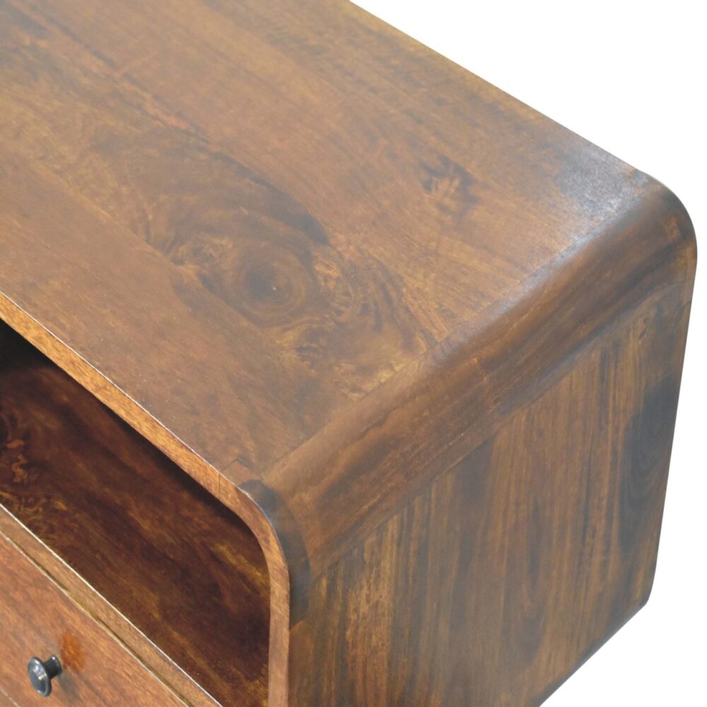 Triple Curved Chestnut Console Table - Image 6