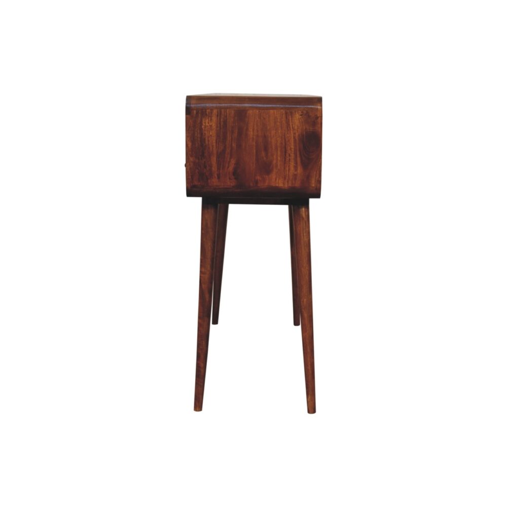 Triple Curved Chestnut Console Table - Image 9