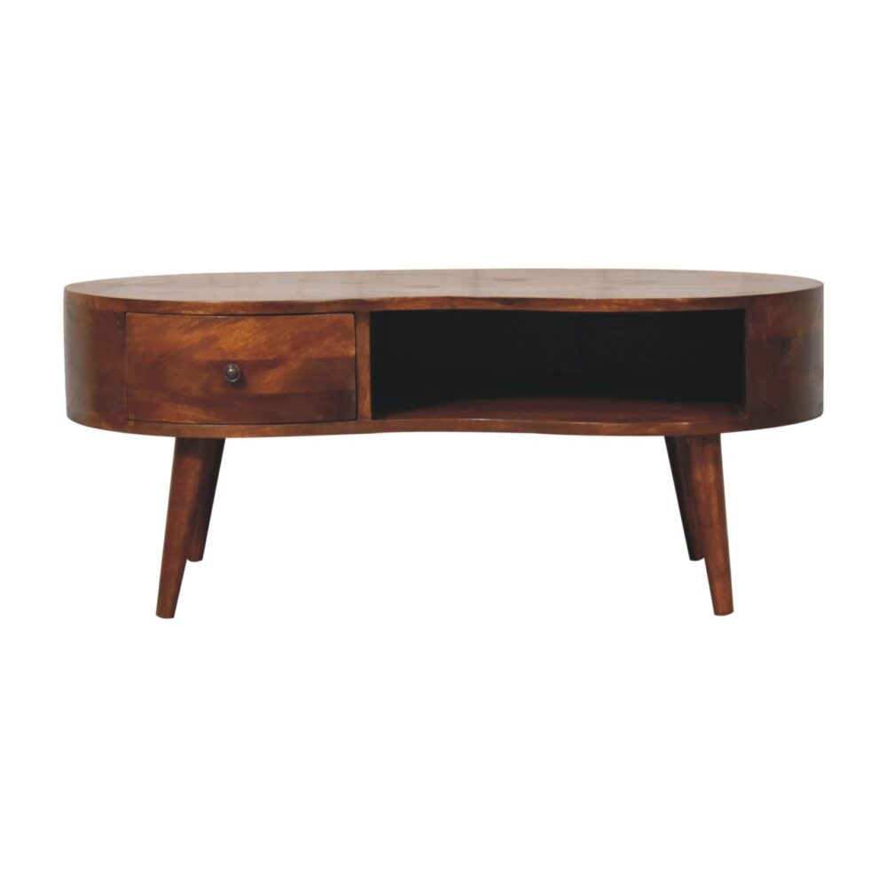 Large Chestnut Wave Coffee Table - Image 2