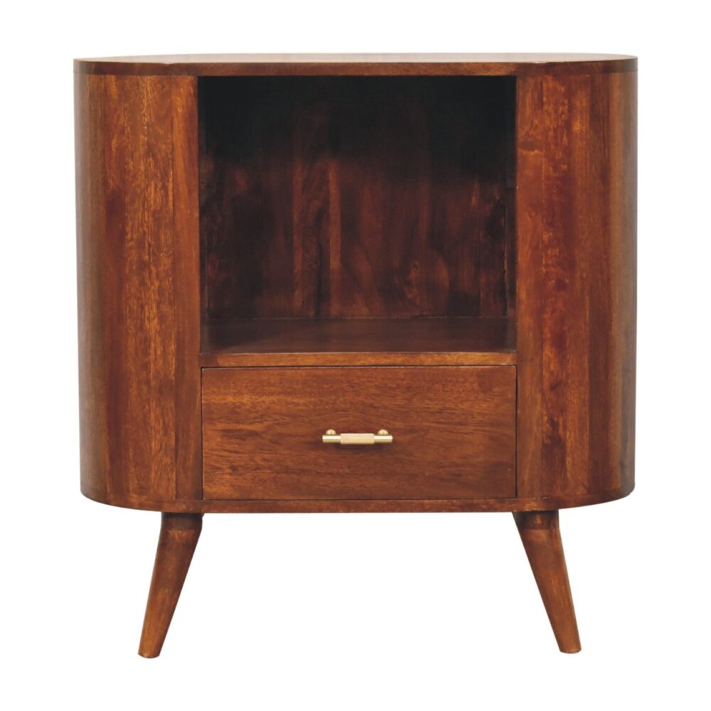 T-bar Cortez Chestnut Open Slot Cabinet - Image 2