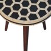 Bone Inlay Tripod Stool With Honey Caramel Finish - Image 3