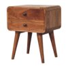 Curved Honey Caramel Bedside - Image 9