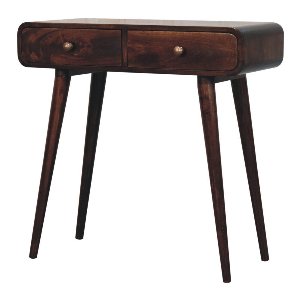 California Walnut Curved Hallway Table - Image 4