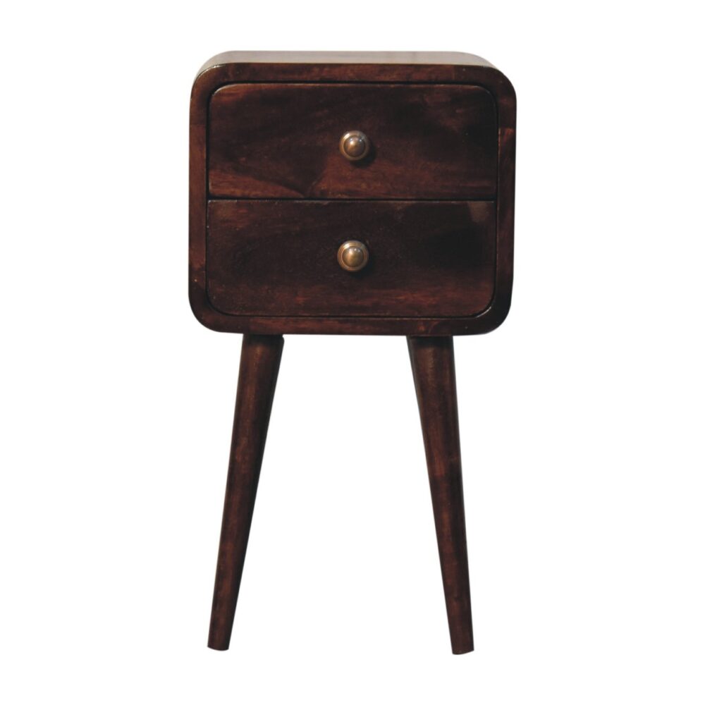 Mini California Walnut Curved Bedside - Image 2