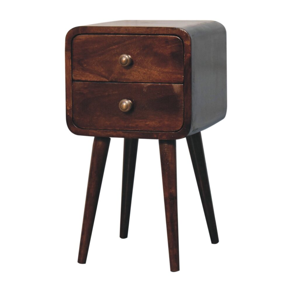 Mini California Walnut Curved Bedside - Image 3