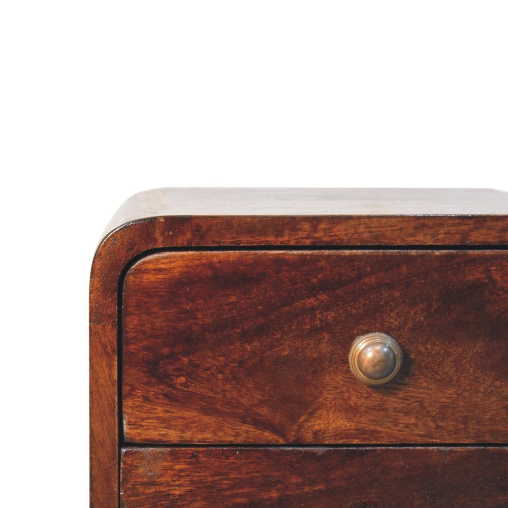 Mini California Walnut Curved Bedside - Image 5