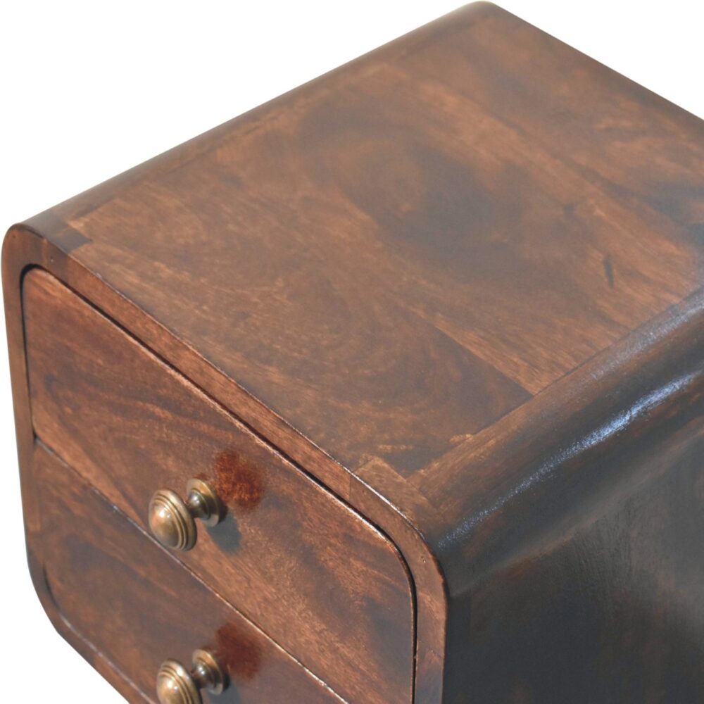 Mini California Walnut Curved Bedside - Image 6