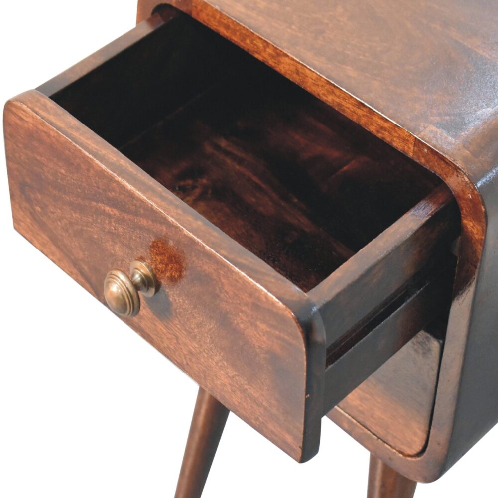 Mini California Walnut Curved Bedside - Image 7