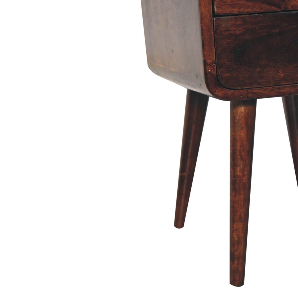 Mini California Walnut Curved Bedside - Image 8