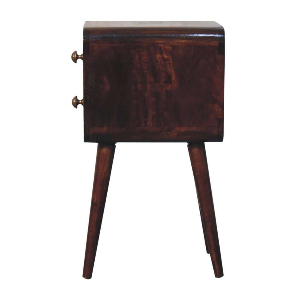 Mini California Walnut Curved Bedside - Image 9