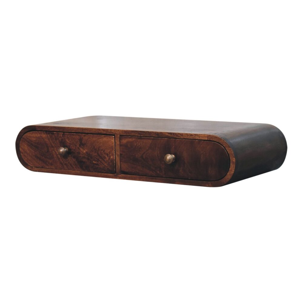 Wall Mounted California Walnut Console Table - Image 3