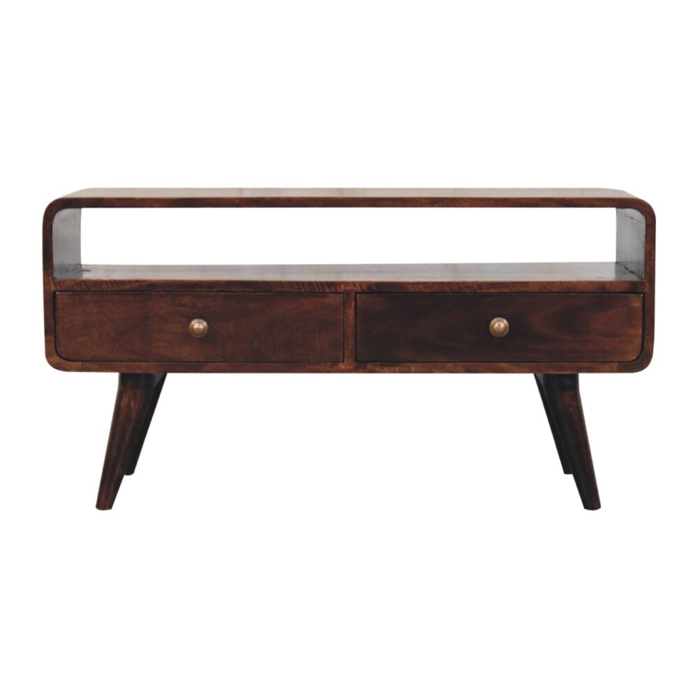 Curved California Walnut Media Unit - Image 2