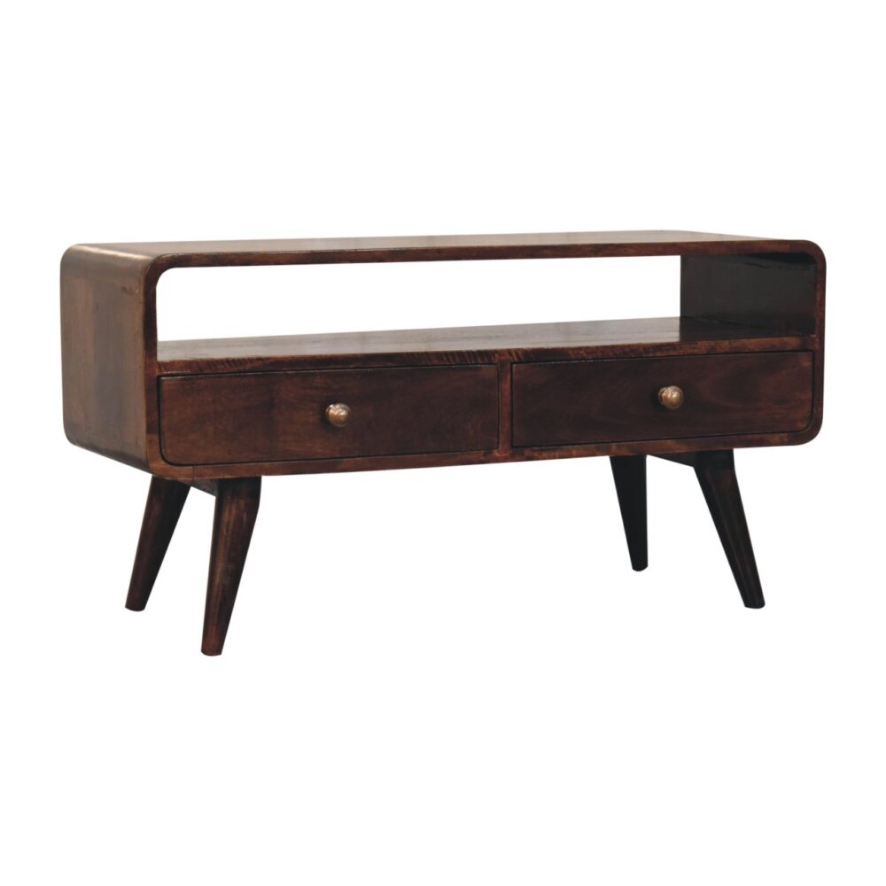 Curved California Walnut Media Unit - Image 4