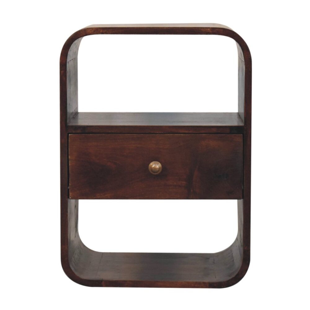 California Walnut Curved Edge Bedside - Image 2