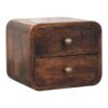 Mini Curved California Walnut Wall Mounted Bedside - Image 2