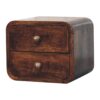 Mini Curved California Walnut Wall Mounted Bedside - Image 3