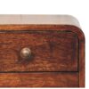 Mini Curved California Walnut Wall Mounted Bedside - Image 4