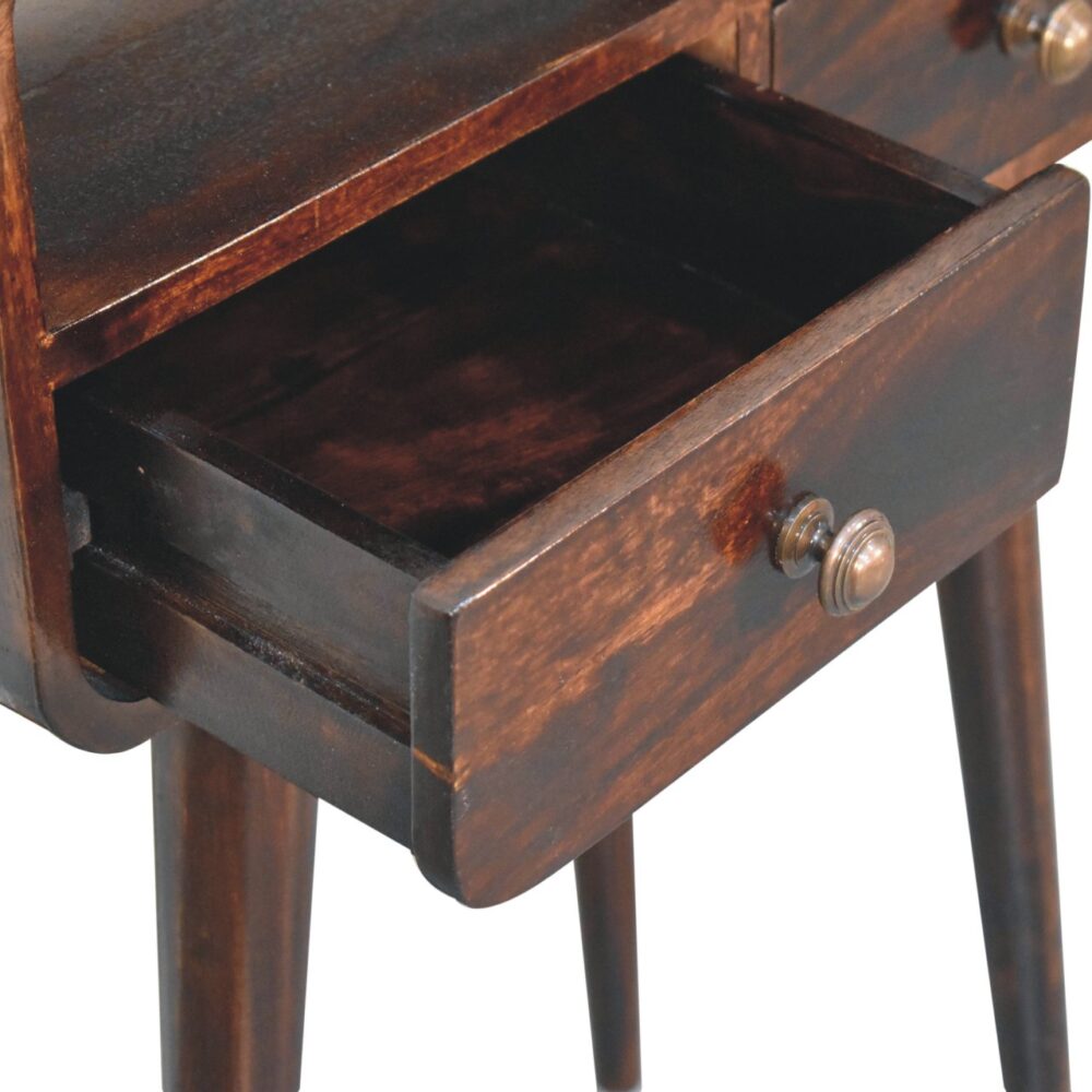 Mini California Walnut Curved Console Table - Image 6