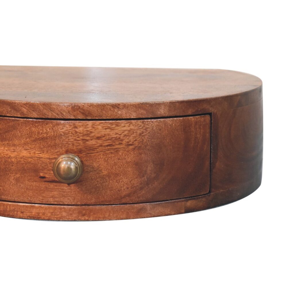 Honey Caramel Wall Mounted Rounded Bedside - Image 4