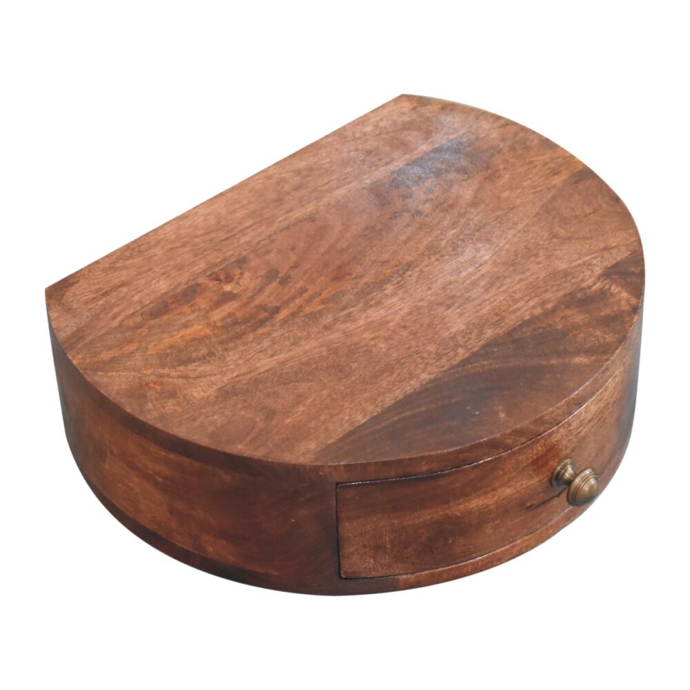 Honey Caramel Wall Mounted Rounded Bedside - Image 5