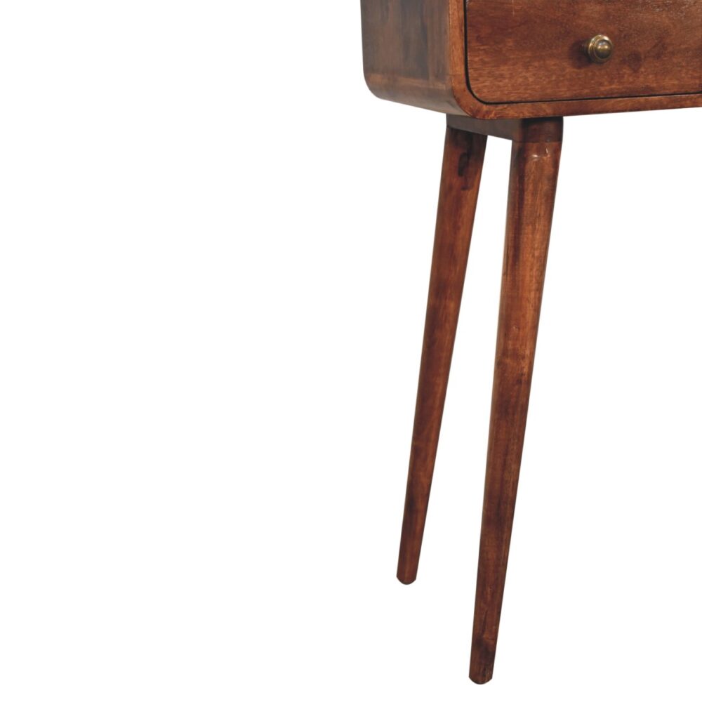 Mini Curved Honey Caramel Console Table - Image 7