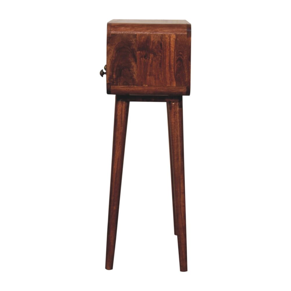 Mini Curved Honey Caramel Console Table - Image 8