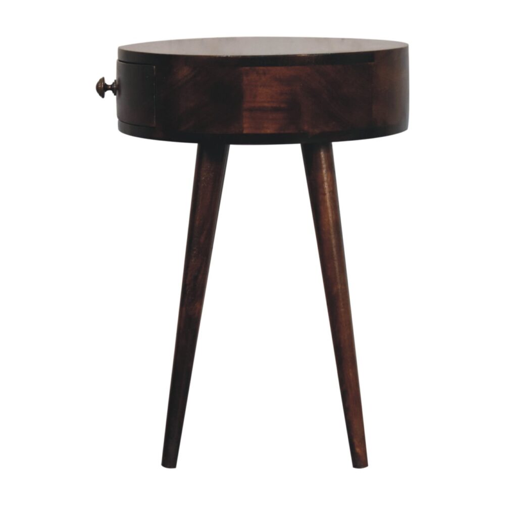 Nordic California Walnut Circular Shaped Bedside - Image 9