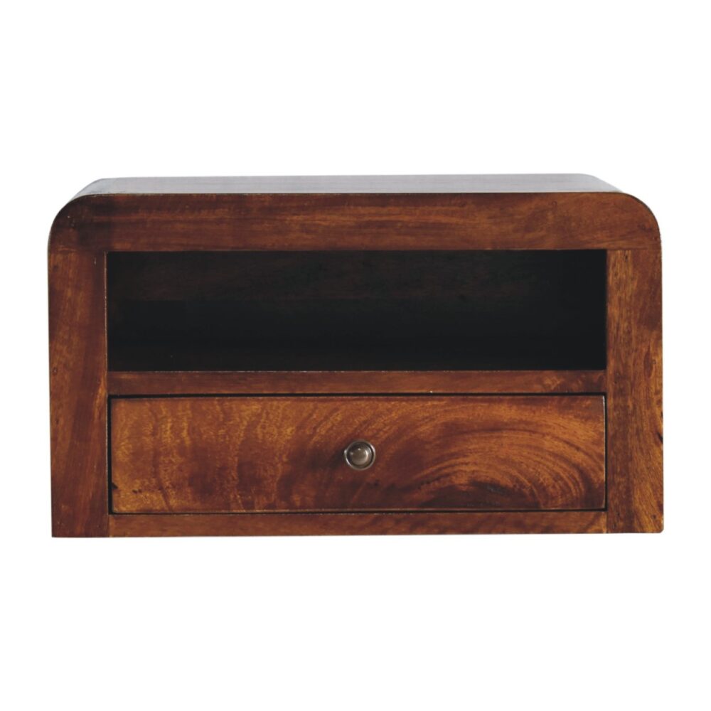 Chunky Chestnut 1 Drawer Wall Mounted Nightstand - Image 2