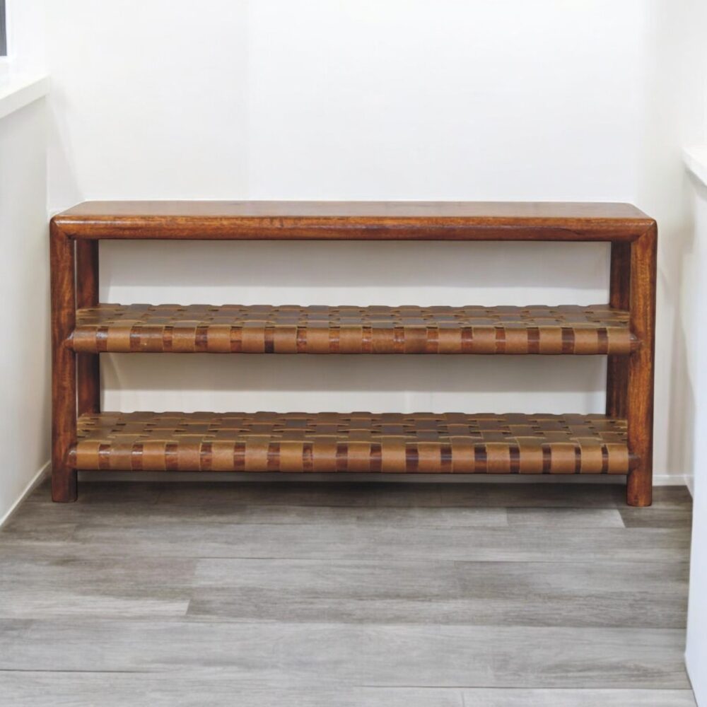 Regency Woven Chestnut 2 slot Shoe Rack - Image 9