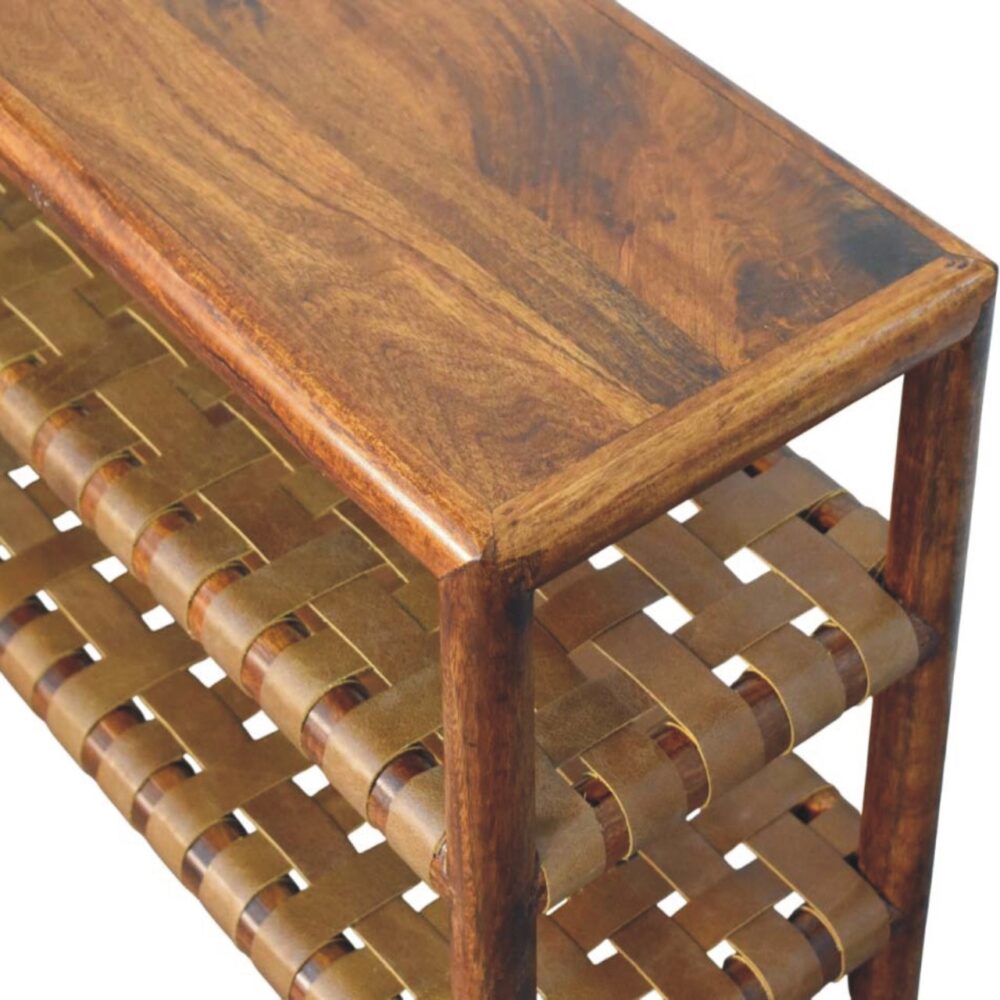 Regency Woven Chestnut 2 slot Shoe Rack - Image 6
