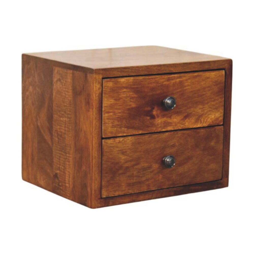 Solis 2-Drawer Chestnut Wall Mounted Nightstand - Image 2