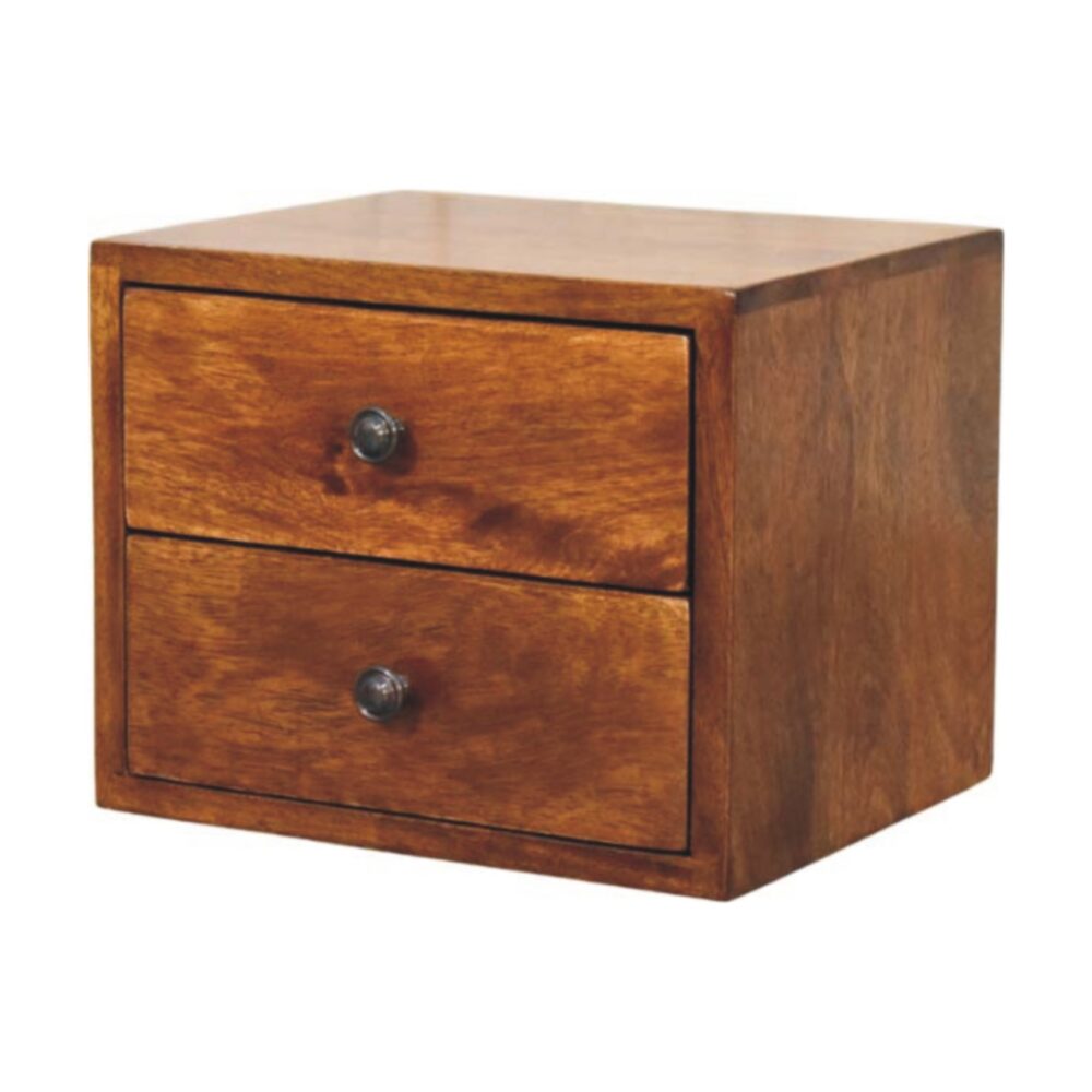 Solis 2-Drawer Chestnut Wall Mounted Nightstand - Image 3