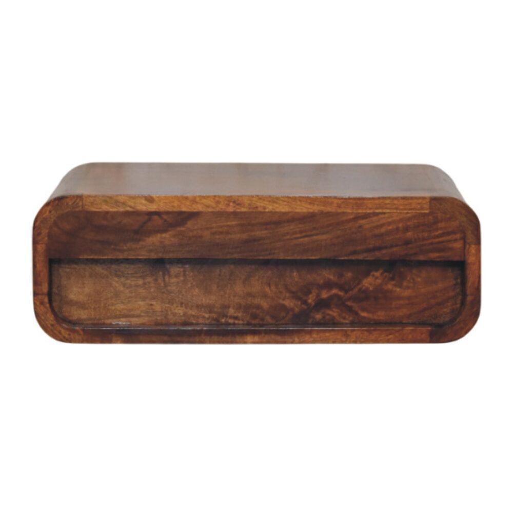 Avora Wall-Mounted Honey Caramel 1 Drawer Nightstand - Image 9