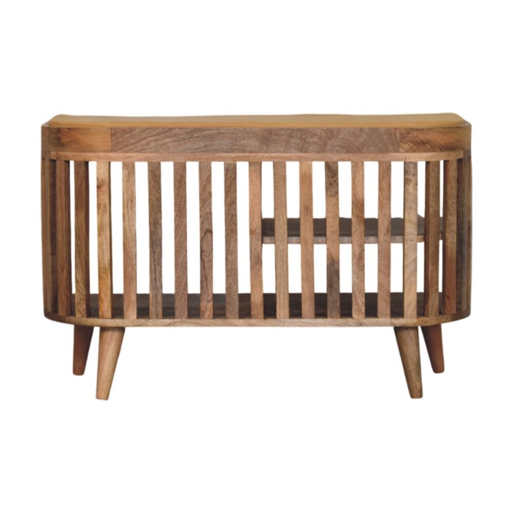 Slatted Oak-ish Bench with 3 slots - Image 5