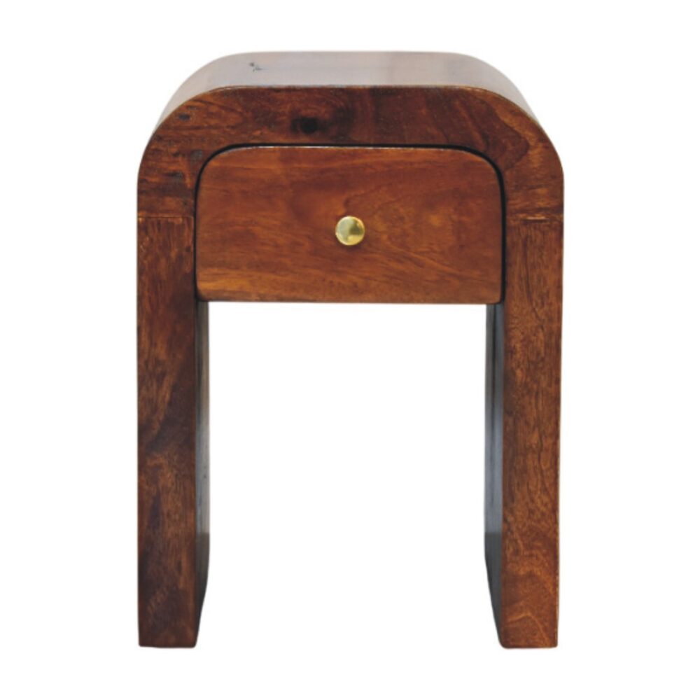Mini Darcy Chestnut Nightstand with Curved Edges