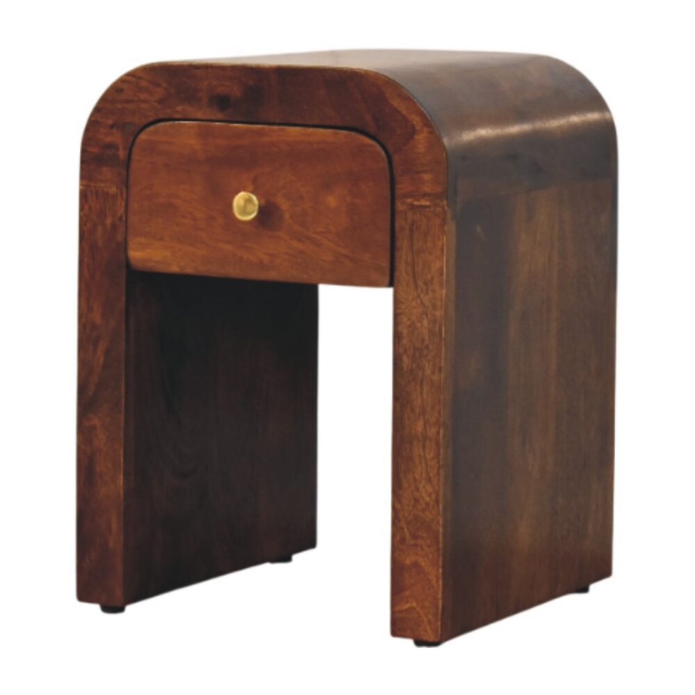 Mini Darcy Chestnut Nightstand with Curved Edges - Image 2
