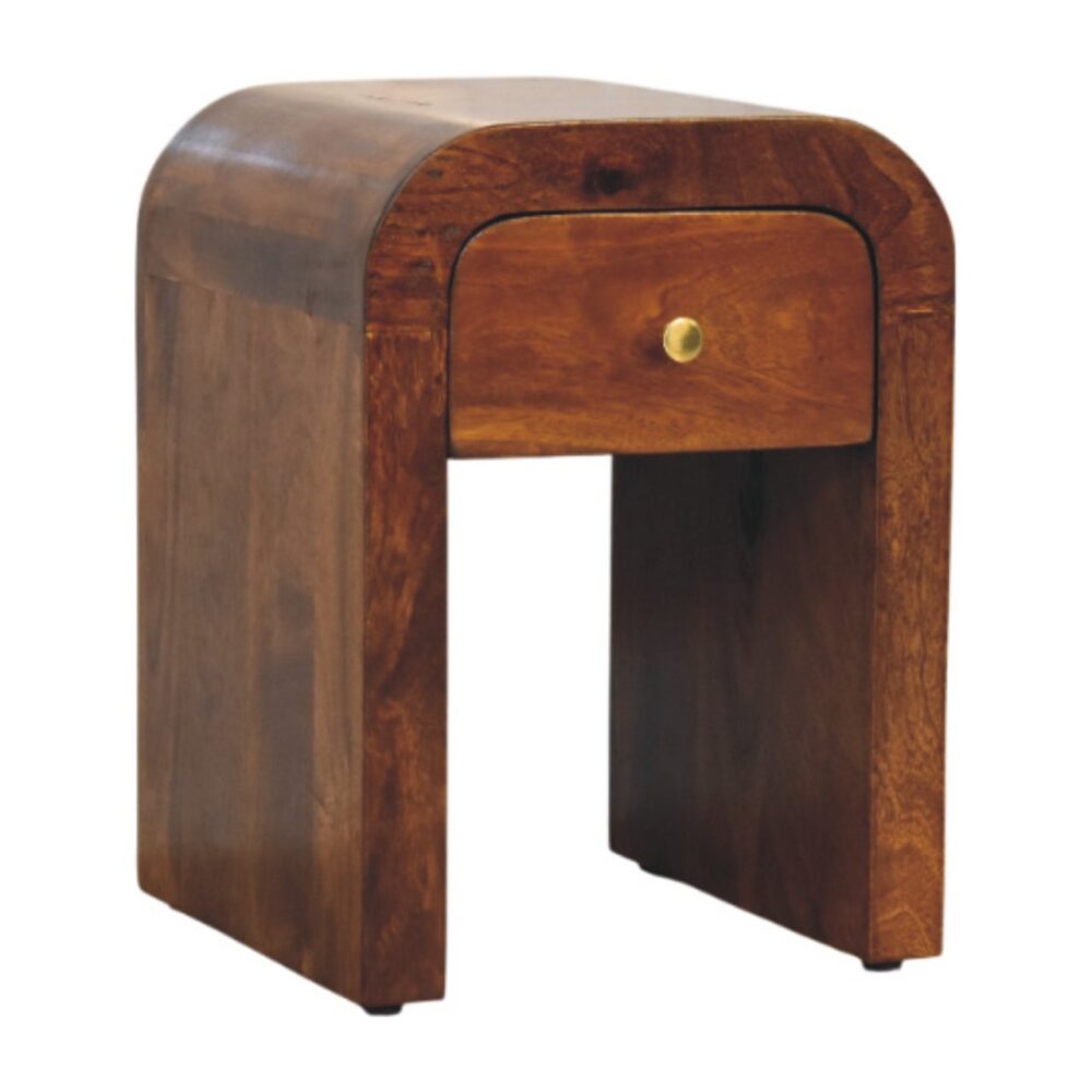 Mini Darcy Chestnut Nightstand with Curved Edges - Image 3