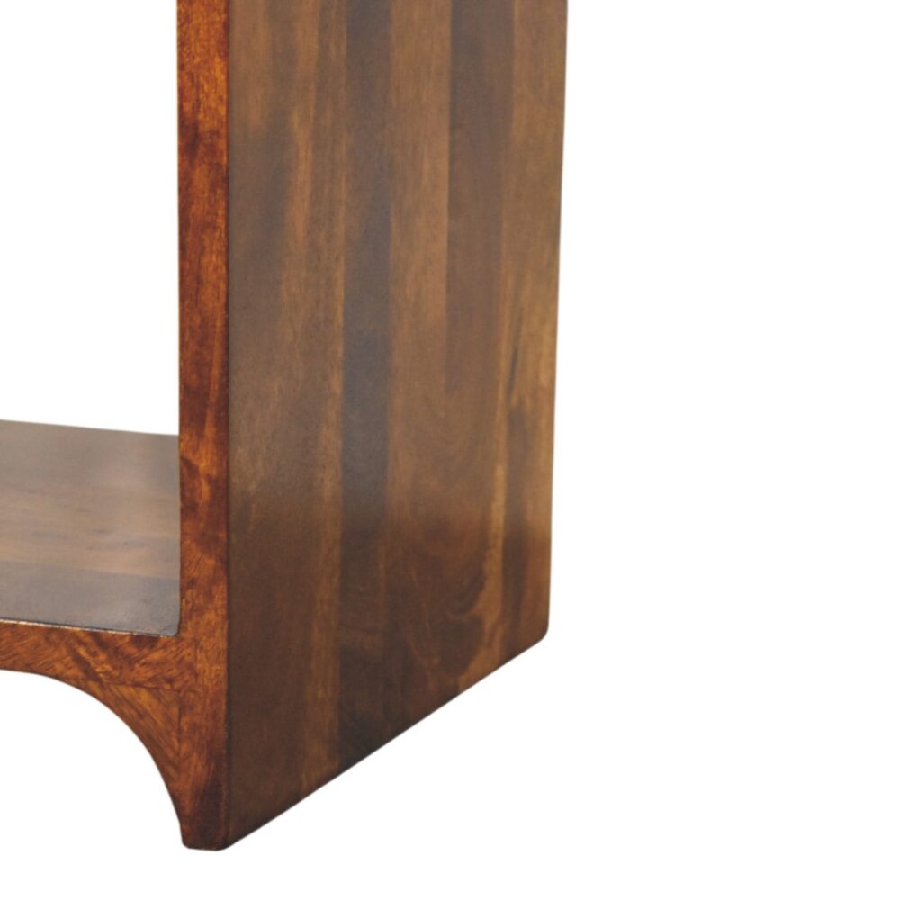 Newton Mini Chestnut Nightstand with a drawer and open shelf - Image 7