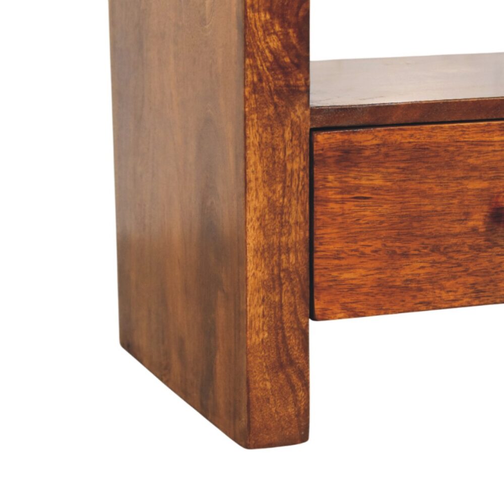 Darcy 3 drawer Open Shelf Chestnut Media unit - Image 7