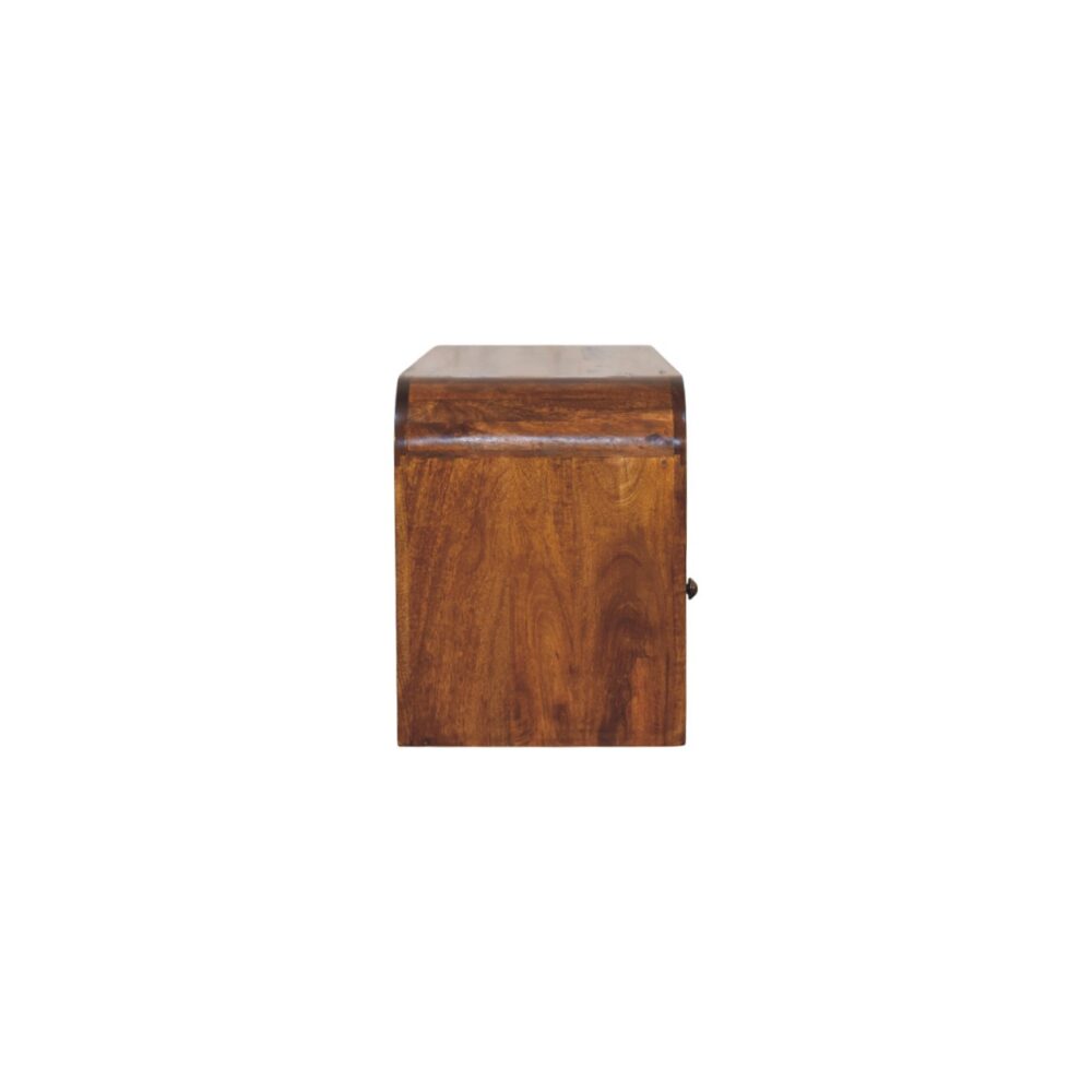 Darcy 3 drawer Open Shelf Chestnut Media unit - Image 8