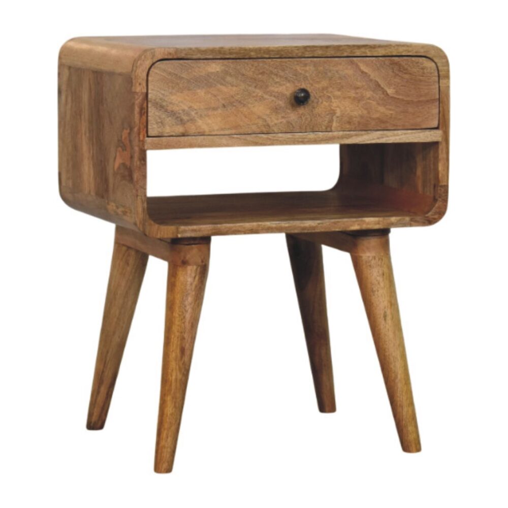 Avora Oak-ish Nightstand with Drawer and open slot - Image 3