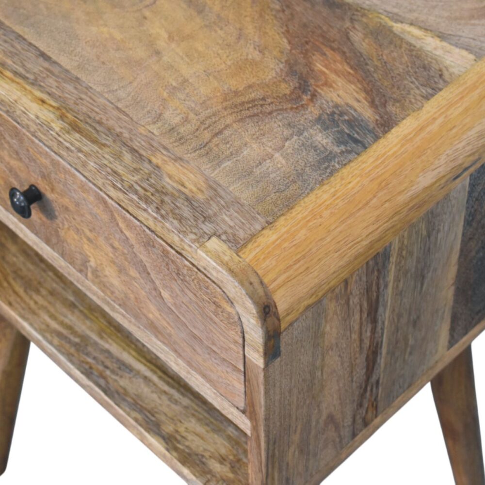 Avora Oak-ish Nightstand with Drawer and open slot - Image 5