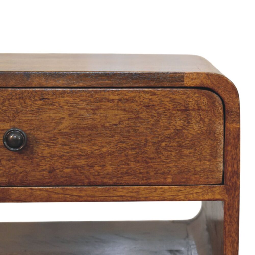 Avora Chestnut Nightstand with Drawer and open slot - Image 4