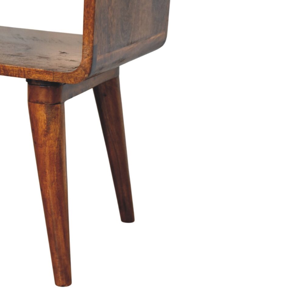 Avora Chestnut Nightstand with Drawer and open slot - Image 7