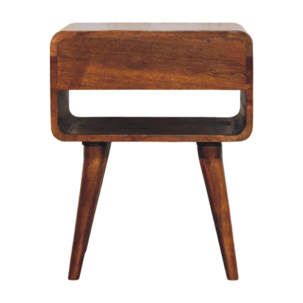 Avora Chestnut Nightstand with Drawer and open slot - Image 9