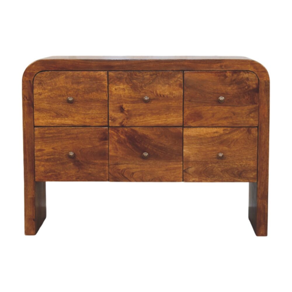 Darcy 3 over 3 Drawer Chest in Chestnut Finish