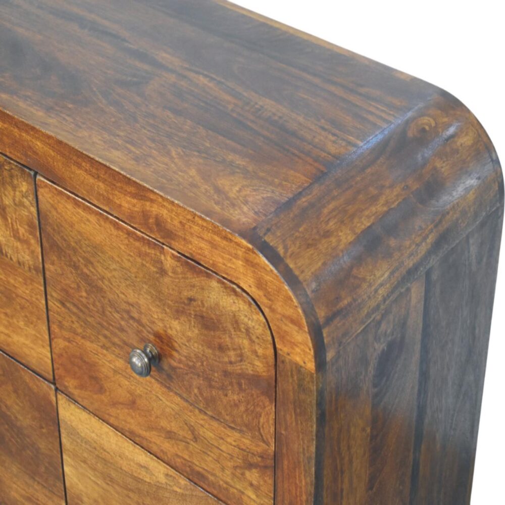 Darcy 3 over 3 Drawer Chest in Chestnut Finish - Image 5