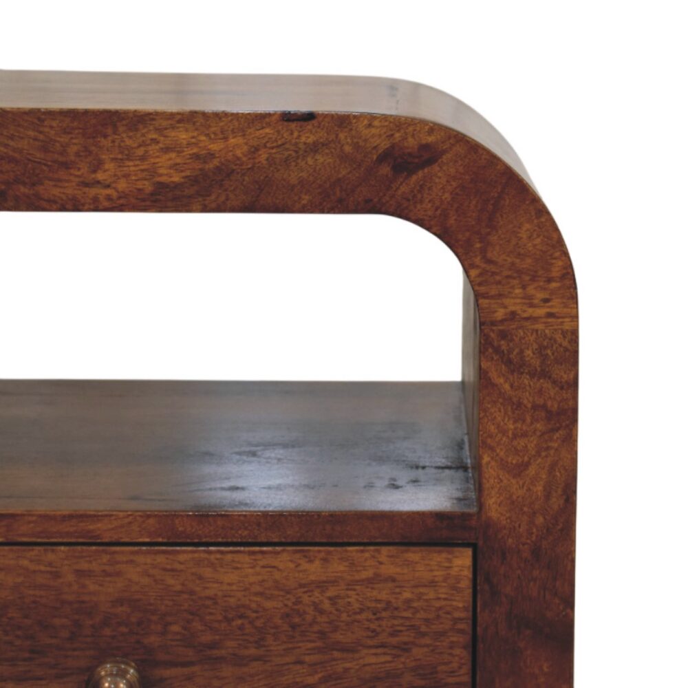 Darcy Chestnut Nightstand with Drawer and open shelf - Image 3