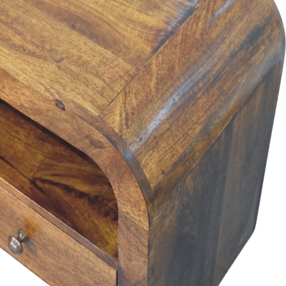 Darcy Chestnut Nightstand with Drawer and open shelf - Image 4
