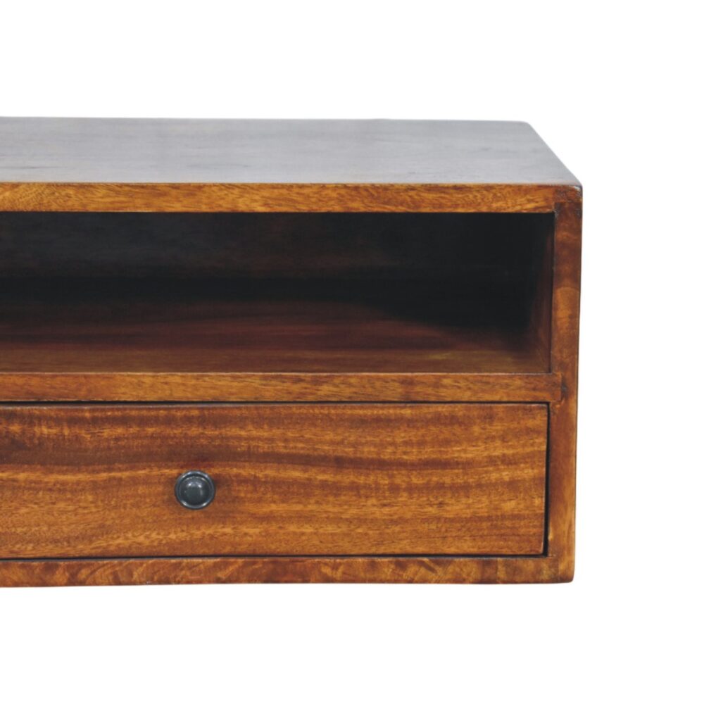 Lunar 2 Drawer Chestnut Wall Mounted Media Unit - Image 4